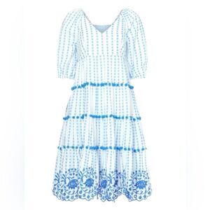 Lilly Pulitzer Blue and White Midi Dress